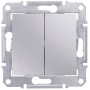 Выключатель двухклавишный Schneider Electric Sedna 10А Алюминий SDN0300160